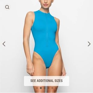 nwt skims one piece zip front sleeveless bathing suit